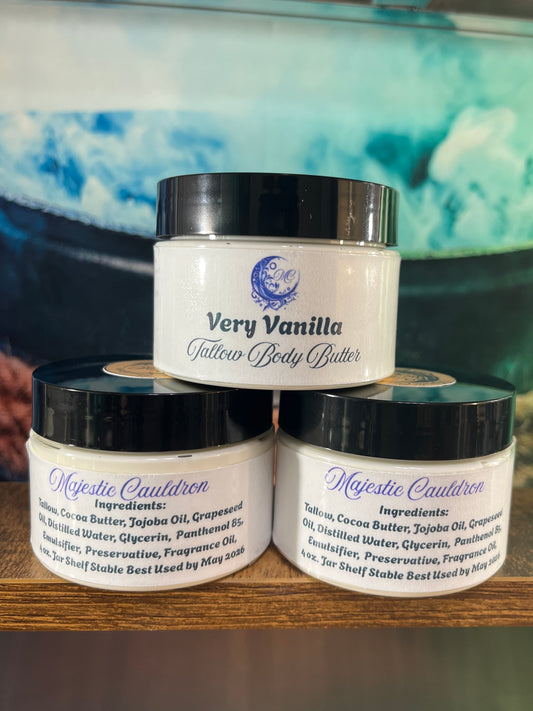 Fragrant Tallow Body Butter - 4 oz Jar Emulsified Body Butter