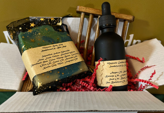 3 Pc. Gift Set - Beard Oil, Body Soap & Wooden Soap Tray