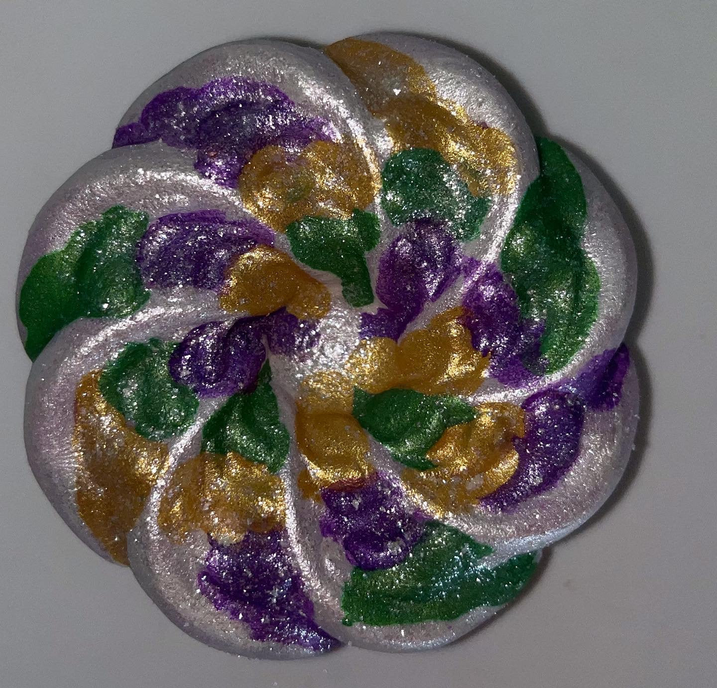 Kingcake Bath Bomb - King Cake Bath Fun - Bathbomb with Embeds